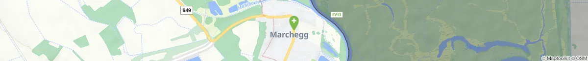 Map representation of the location for Apotheke Marchegg in 2293 Marchegg